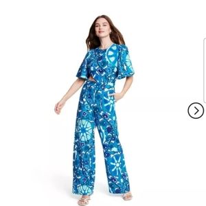 Blue Floral Jumpsuit